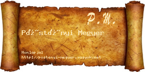 Pöstényi Megyer névjegykártya